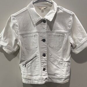 CAbi Kids Short Sleeve White Jean Jacket